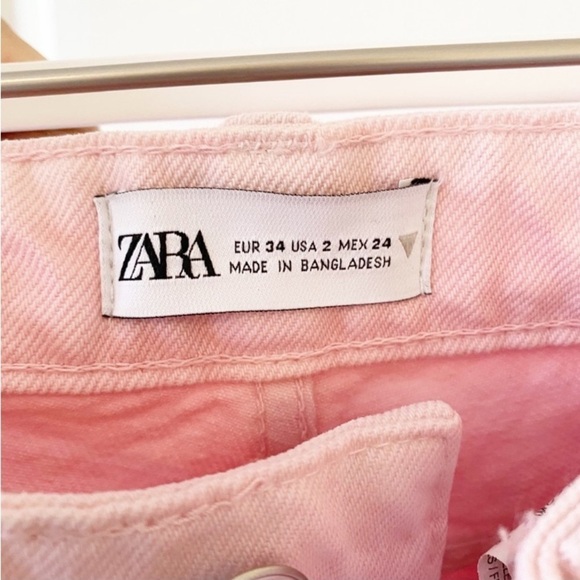 ZARA Pink White Ombré Denim Bermuda Shorts NEW Y2K Dad - Picture 7 of 8
